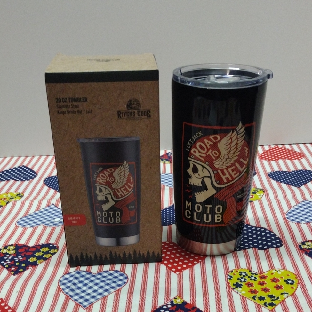 Rivers Edge 20 oz Stainless Steel Tumbler with Graphic- Road to Hell #1-3